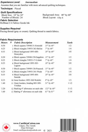 Back of the Rolling Stones Quilt Pattern by Castilleja Cotton