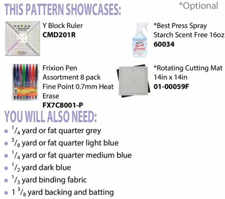 Back of the Color Me Blue Runner Pattern by Cut Loose Press