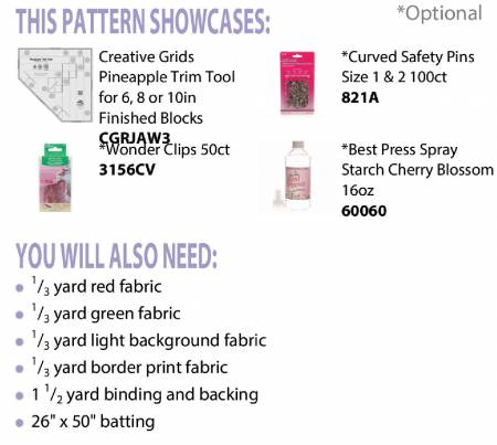 Back of the Pineapple Pinwheels Runner by Cut Loose Press