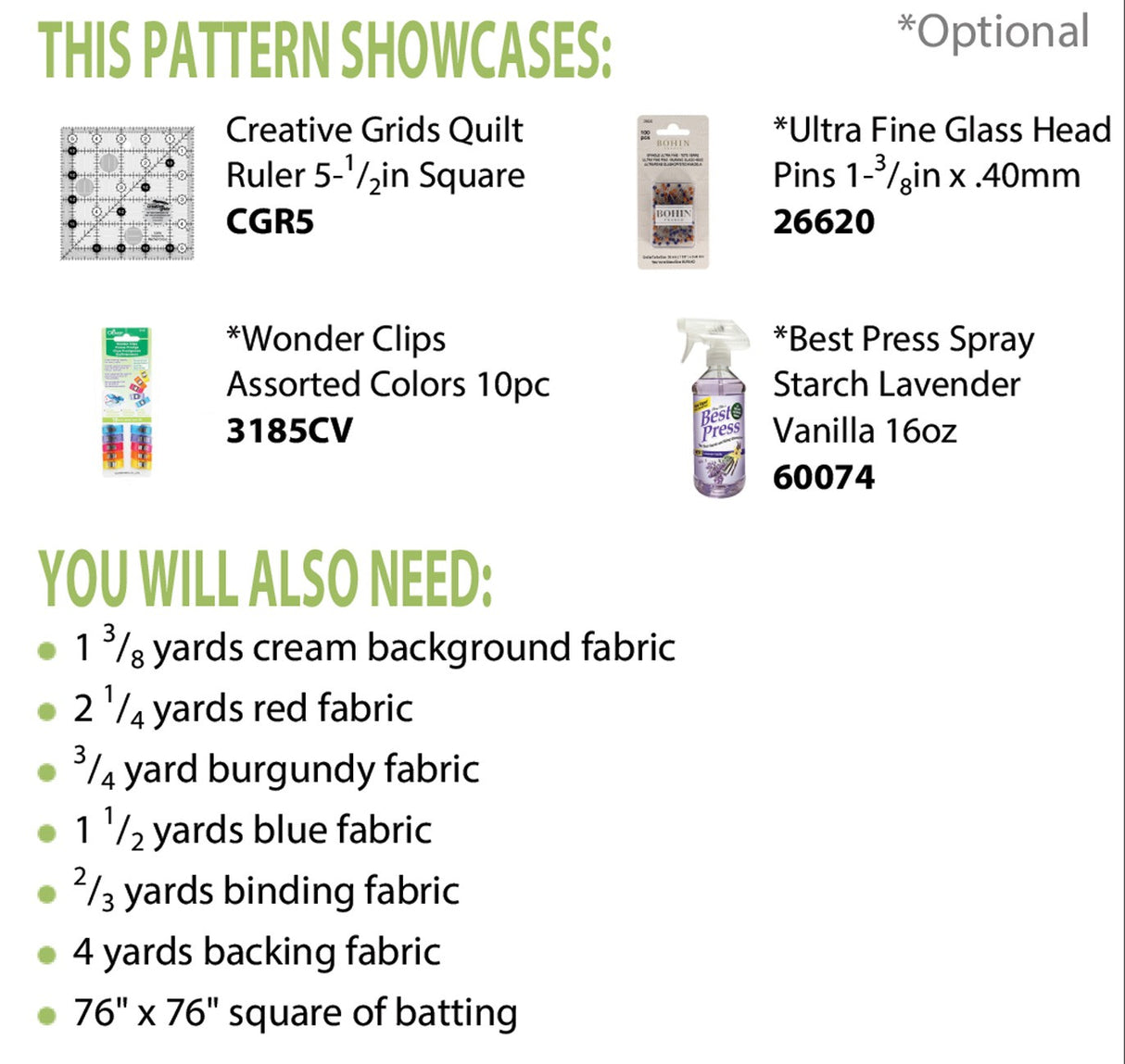 Back of the Gracie's Star Quilt Pattern by Cut Loose Press