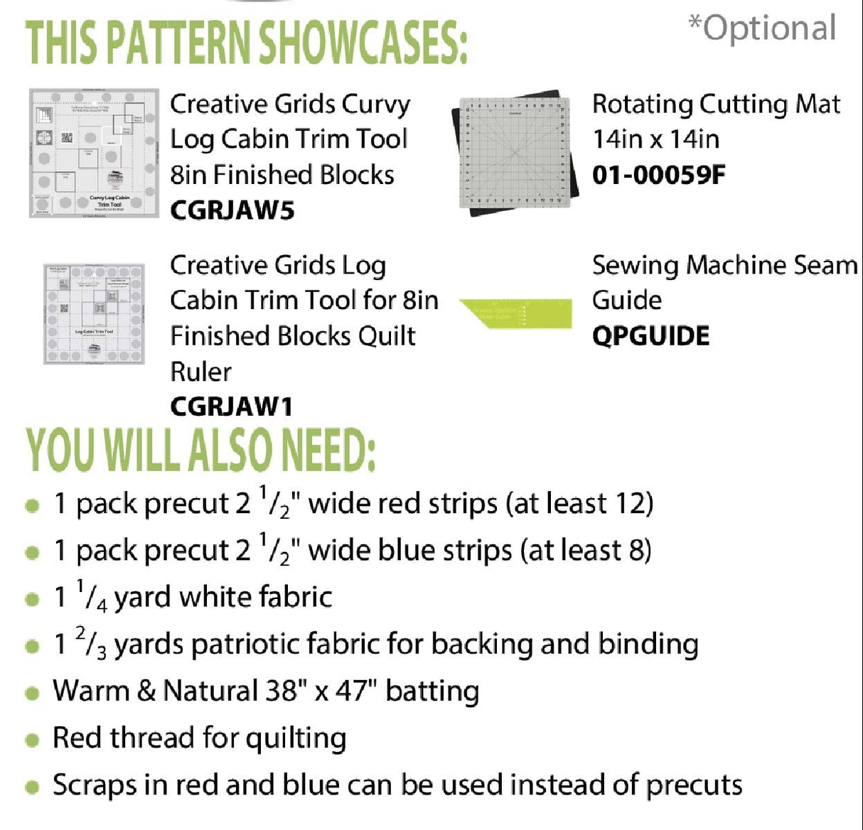 Back of the I Love America Quilt Pattern by Cut Loose Press