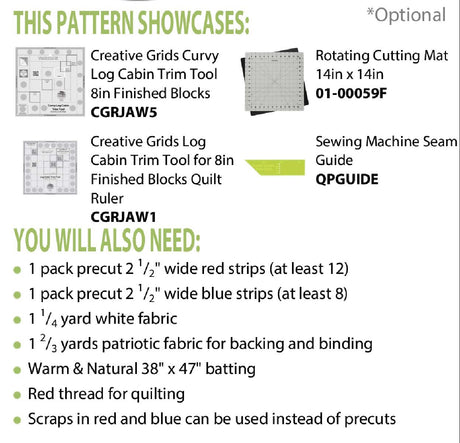 Back of the I Love America Quilt Pattern by Cut Loose Press