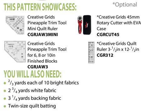 Back of the Pineapple Popout Spice Quilt Pattern by Cut Loose Press