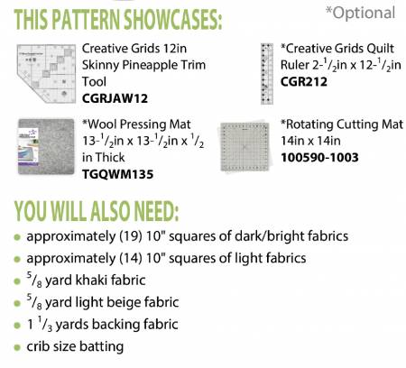 Back of the Pineapple Puzzle Quilt Pattern by Cut Loose Press