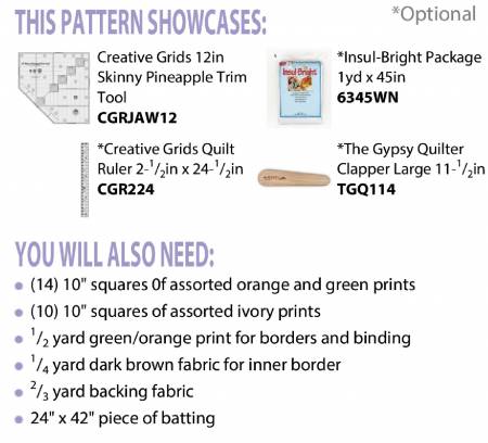 Back of the Pineapple Surprise Quilt Pattern by Cut Loos Press