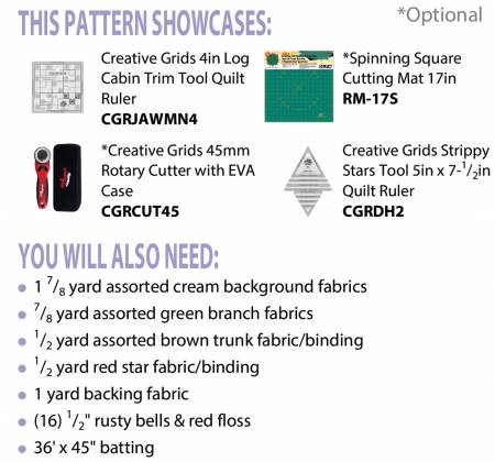 Back of the #2 Pencil Tree Quilt Pattern by Cut Loose Press