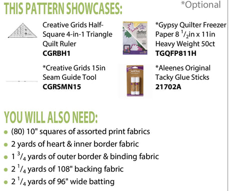 Hearts On The Half Square Quilt
