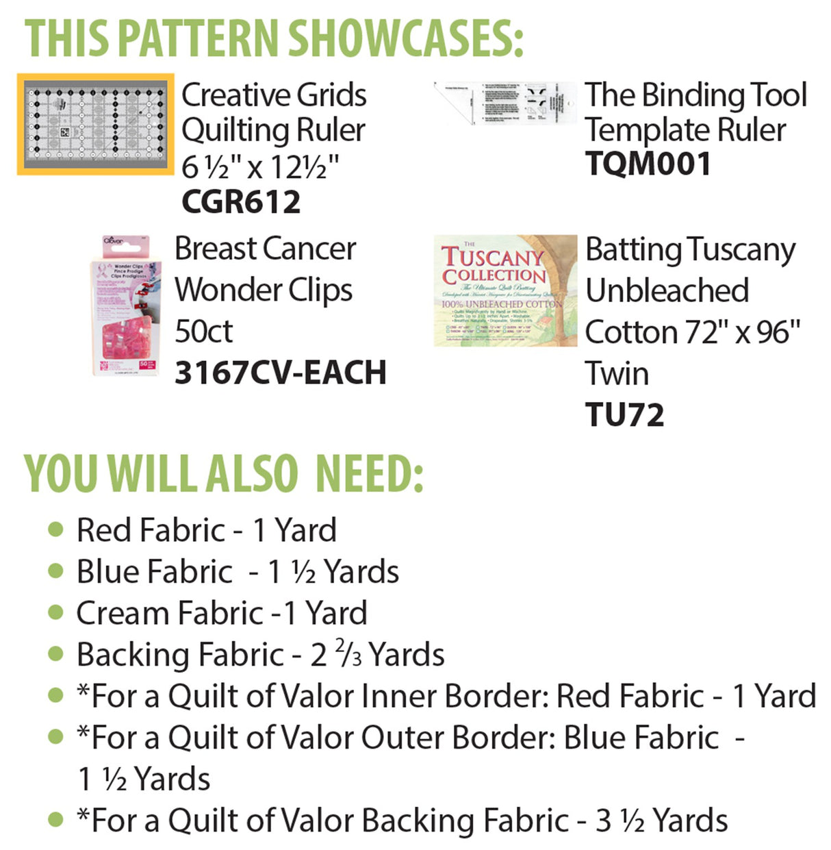 Back of the Freedom Ribbons Patriotic Quilt Pattern by Cut Loose Press