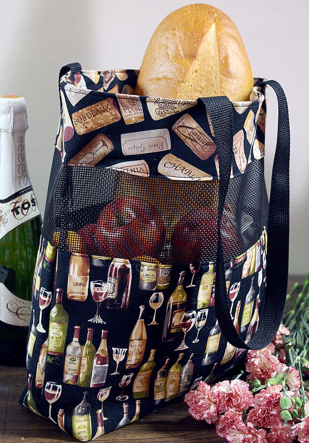 Vinyl Mesh Market Bag Pattern by Cut Loose Press