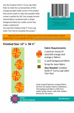 Back of the Scrappy Pumpkin Table Runner Pattern by Carolina Moore