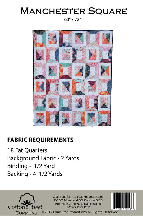 Back of the Manchester Square Downloadable Pattern by Cotton Street Commons