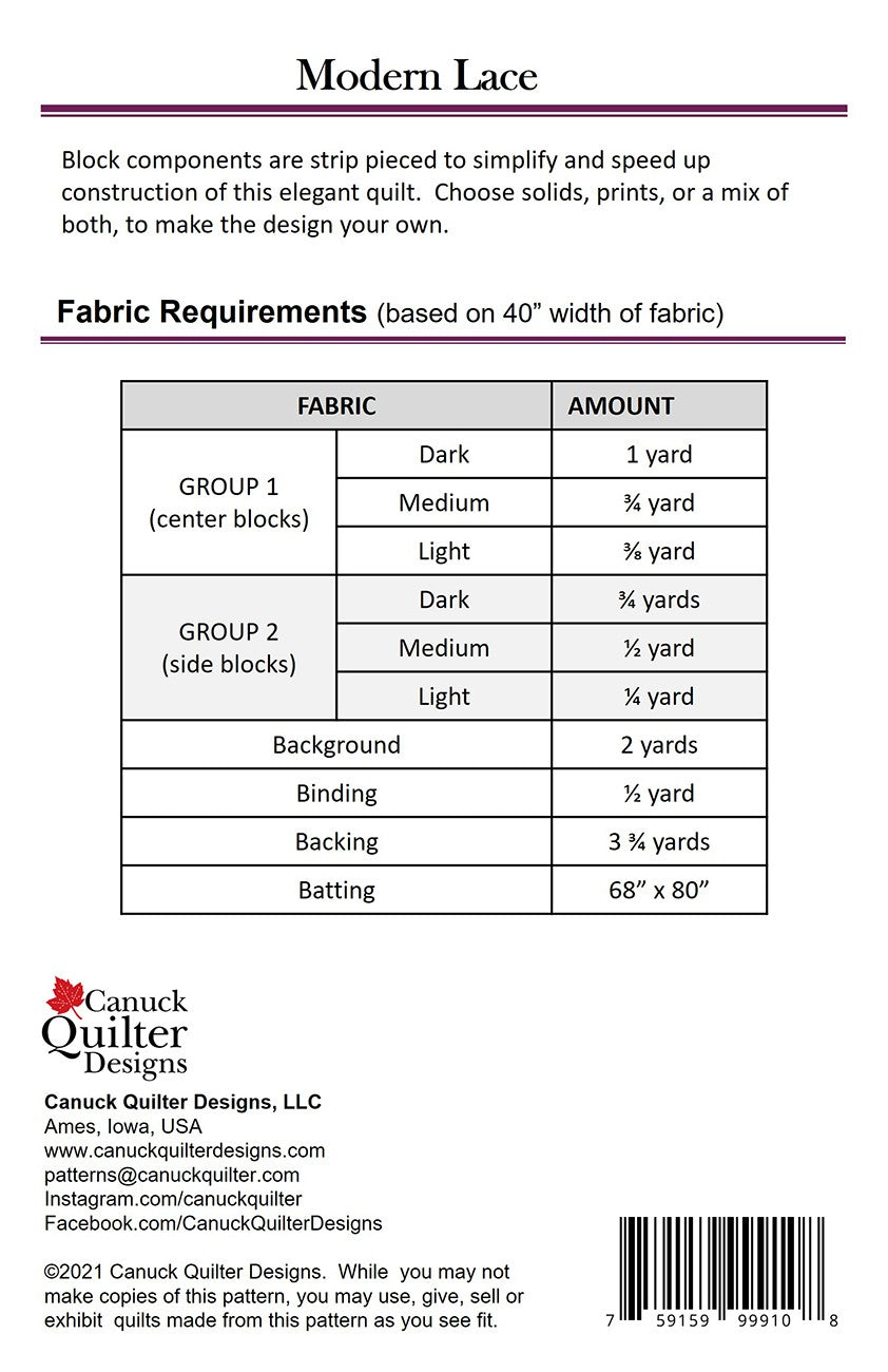 Modern Lace Quilt Pattern