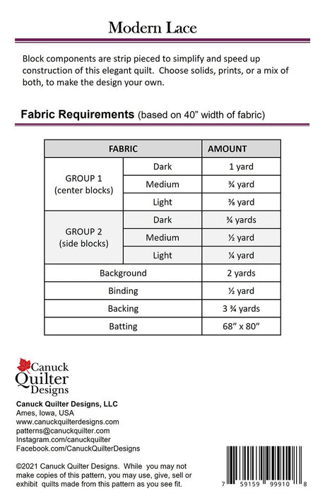 Modern Lace Quilt Pattern