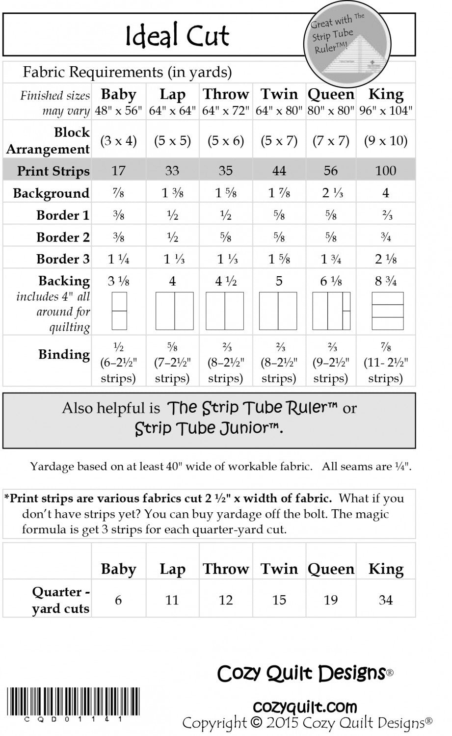 Ideal Cut Quilt Pattern
