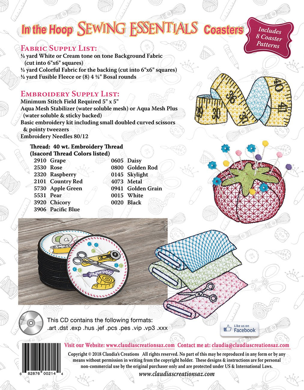 In The Hoop Sewing Coasters