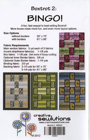 Boxtrot 2: Bingo Quilt Pattern