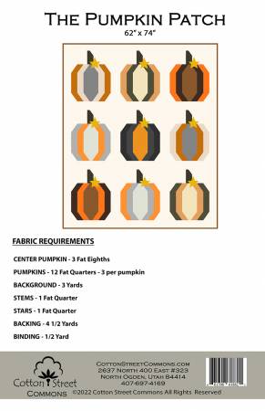 Back of the The Pumpkin Patch Quilt Pattern by Cotton Street Commons