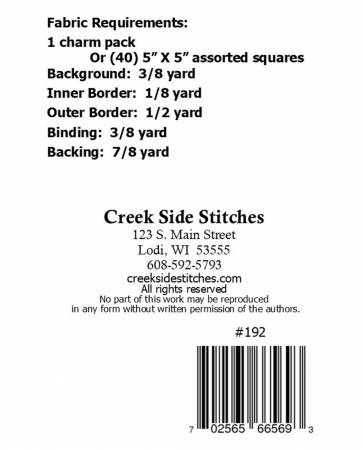 Back of the Bee Charming Quilt Pattern by Creek Side Stitches