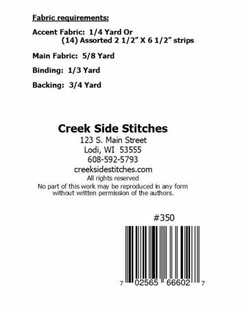 Back of the Just In Time Quilt Pattern by Creek Side Stitches