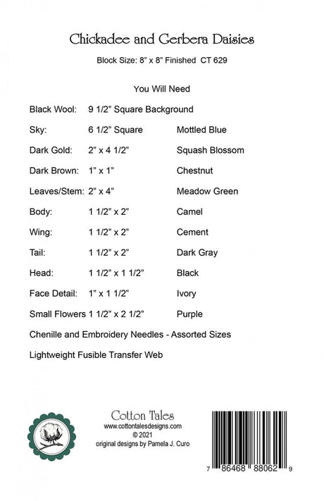 Chickadee and Gerbera Daisies