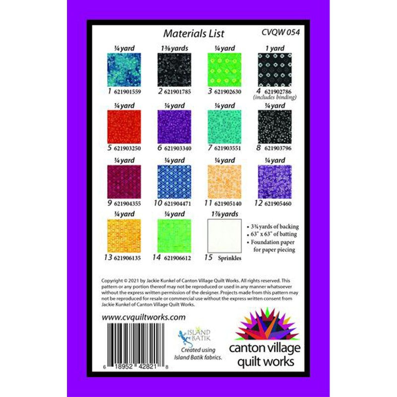 Back of the Twist & Shout Quilt Pattern by Canton Village Quilt Works