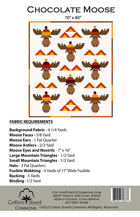 Back of the Chocolate Moose Downloadable Pattern by Cotton Street Commons