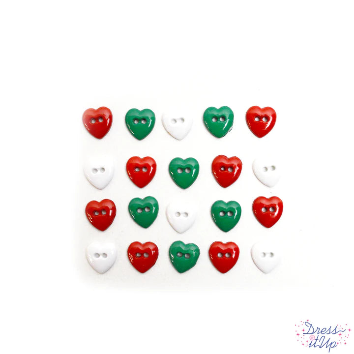 Christmas Hearts Buttons