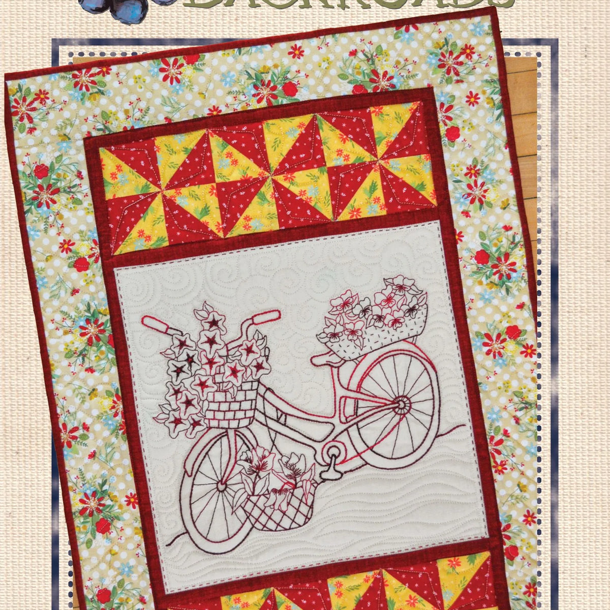 Bicycle Floral Pattern Print Quilt