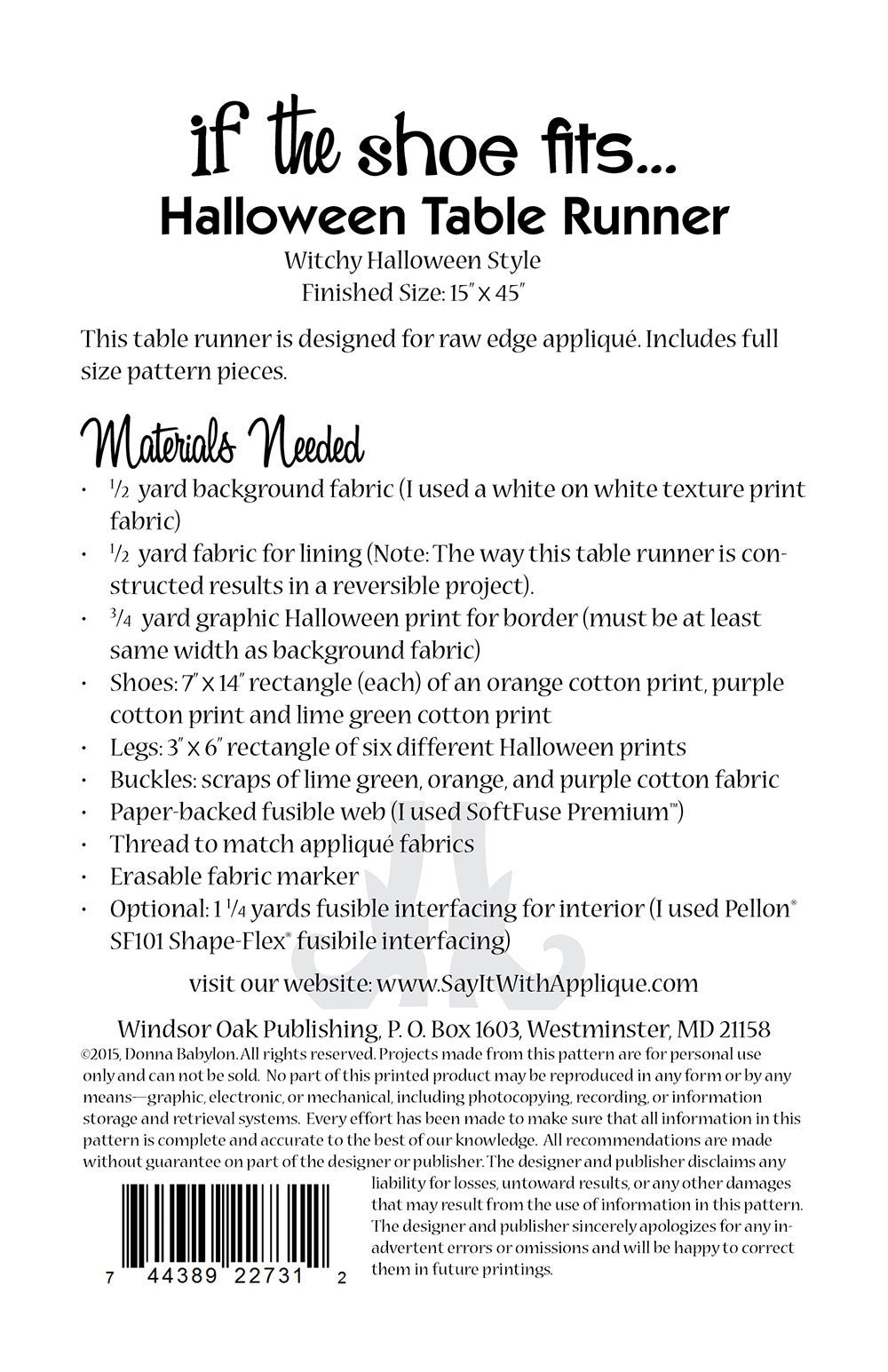 If the Shoe Fits Table Runner