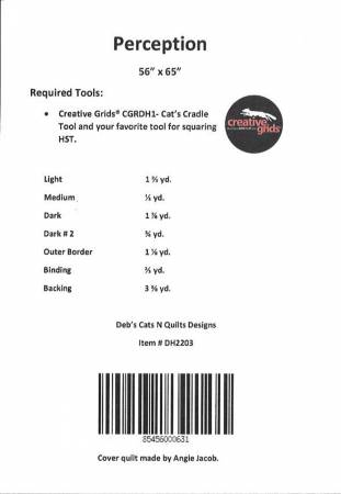 Back of the Perception Pattern by Debs Cats N Quilts