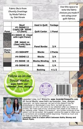 Back of the Sew Simple Panel by Lavender Lime Quilting