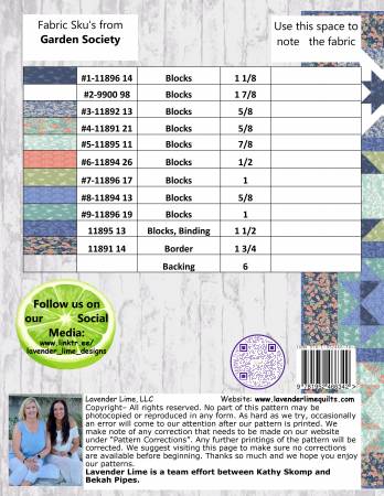 Back of the Stars Aligned Quilting Book by Lavender Lime Quilting