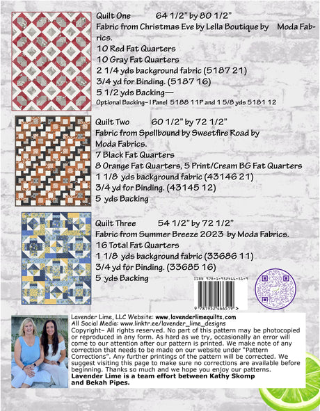 Back of the Fat Quarter Palette by Lavender Lime Quilting