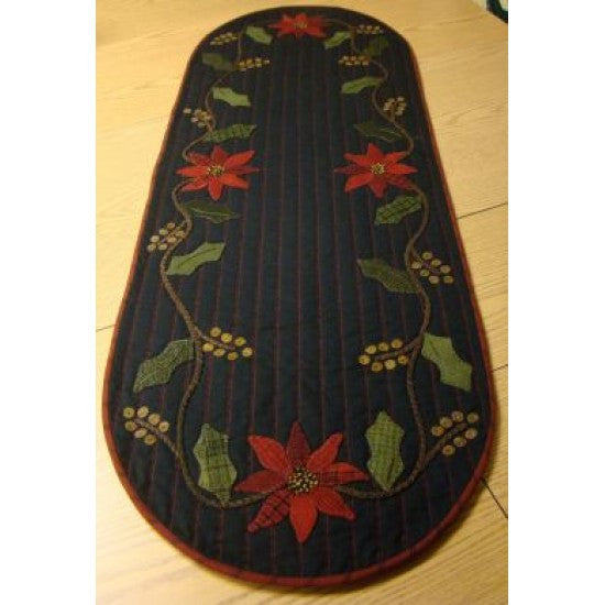 Holly & Poinsettia Table Runner