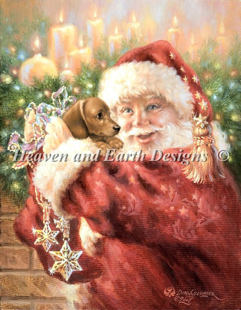 Dachshund for Christmas Cross Stitch By Dona Gelsinger