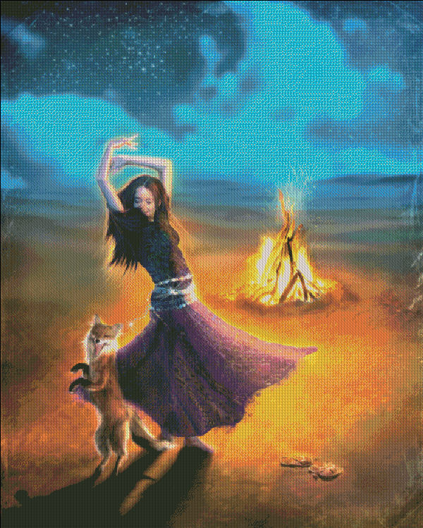Dance Like a Dervish With Fox Cross Stitch by Aimee Stewart