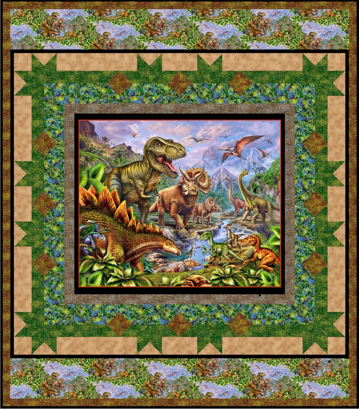 Dinosaur Park Downloadable Pattern by Pine Tree Country Quilts