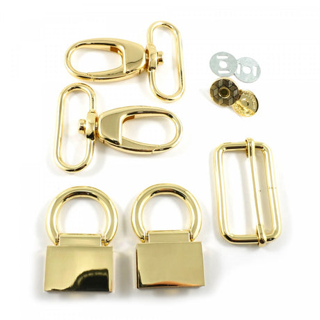 Double Flip Shoulder Bag Hardware Kit Gold