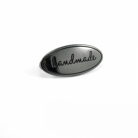 Metal Bag Label Oval Handmade - 4 color choices