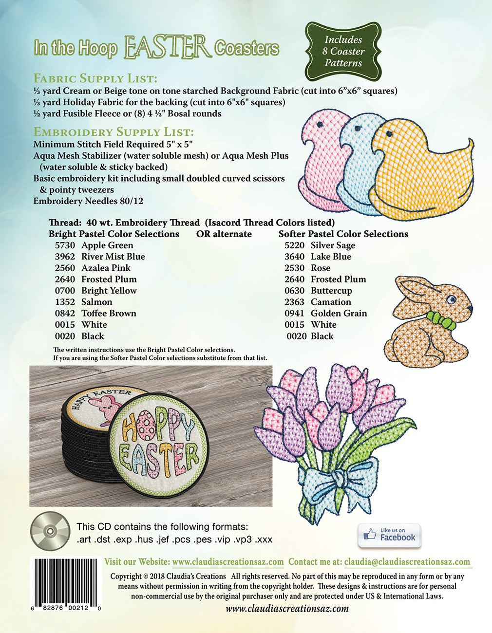 In The Hoop Easter Coasters