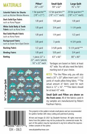 Back of the Social Sharks Quilt Pattern by Elizabeth Hartman