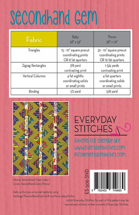 Secondhand Gem Quilt Pattern