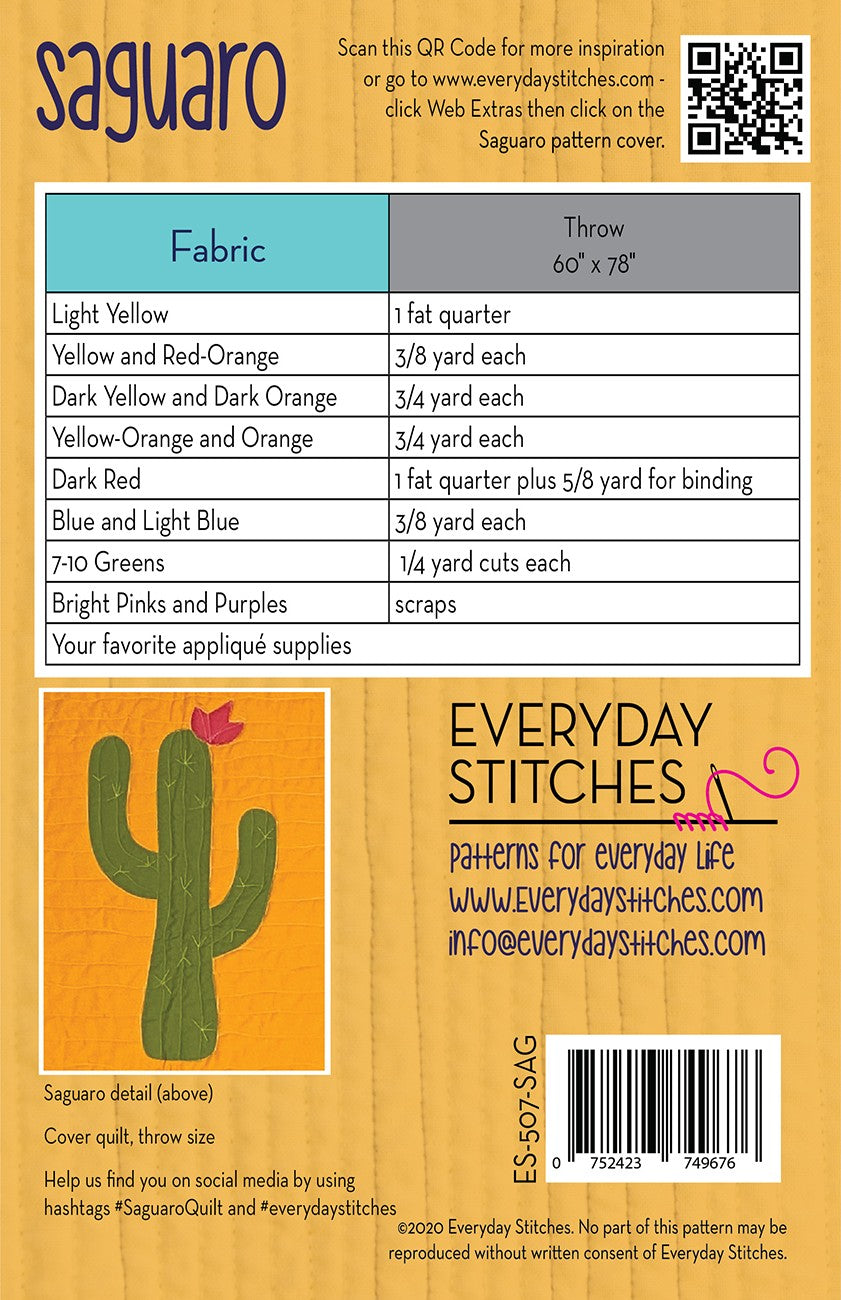 Saguaro Quilt Pattern