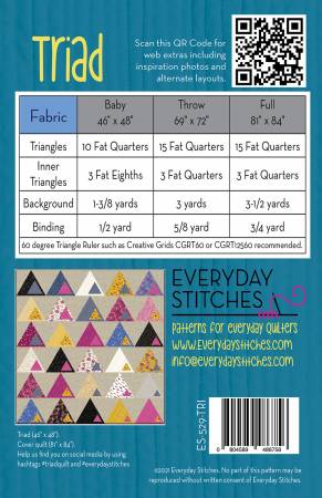Back of the Triad Quilt Pattern