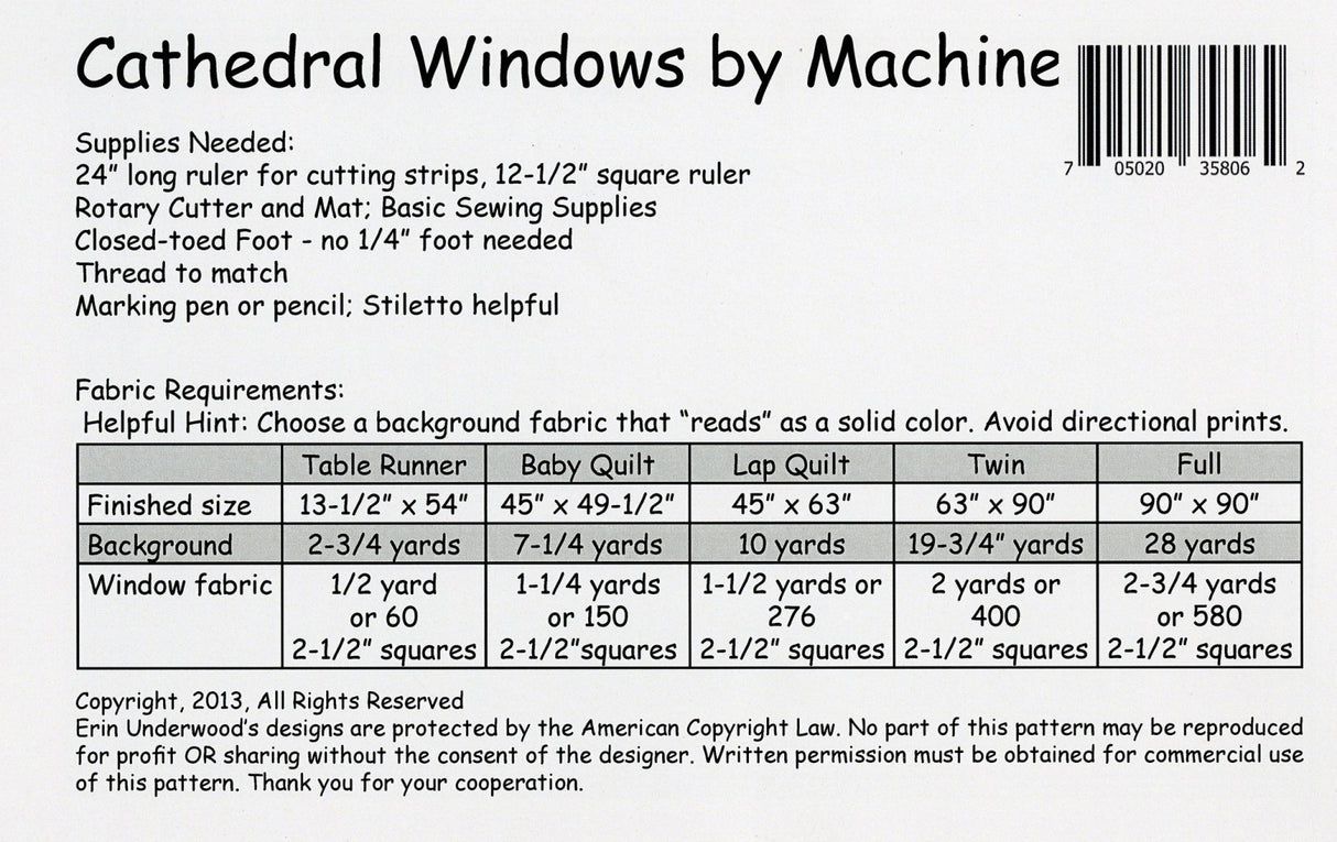 Cathedral Windows By Machine