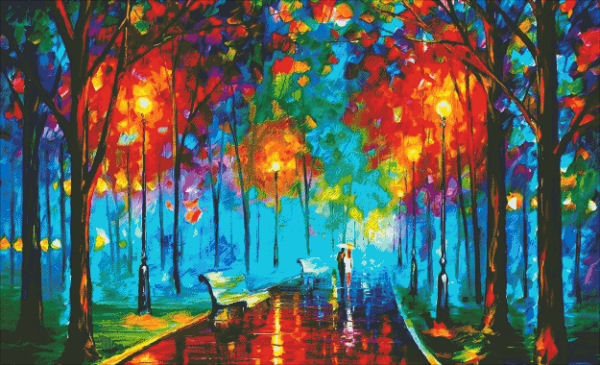 Evening Cross Stitch By Leonid Afremov