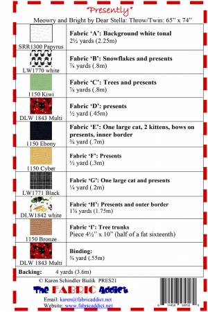 Back of the Presently Christmas Quilt Pattern by Fabric Addict