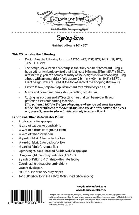 Spring Love Bench Pillow