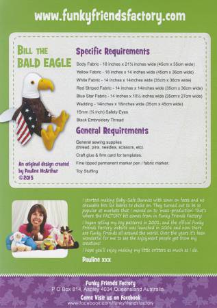 Back of the Bill The Bald Eagle Pattern by Funky Friends Factory