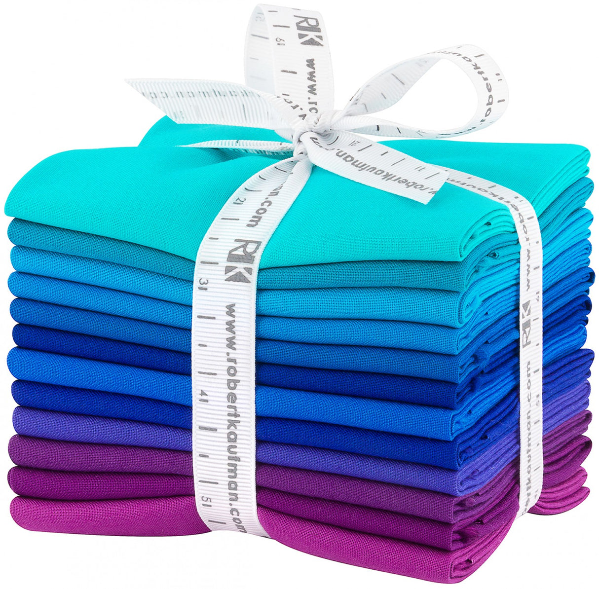 Fat Quarter Kona Cotton Peacock Palette, 12pcs/bundle